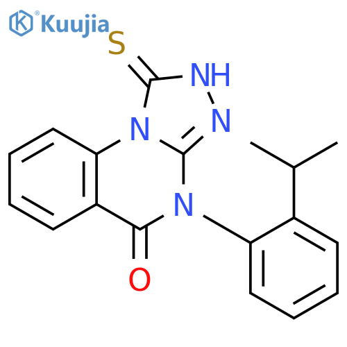 4-2-(propan-2-yl)phenyl-1-sulfanyl-4H,5H-1,2,4triazolo4,3-aquinazolin-5-one structure