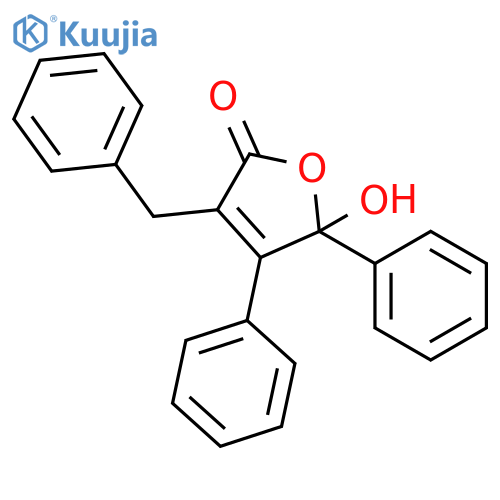 2(5H)-Furanone, 5-hydroxy-4,5-diphenyl-3-(phenylmethyl)- structure