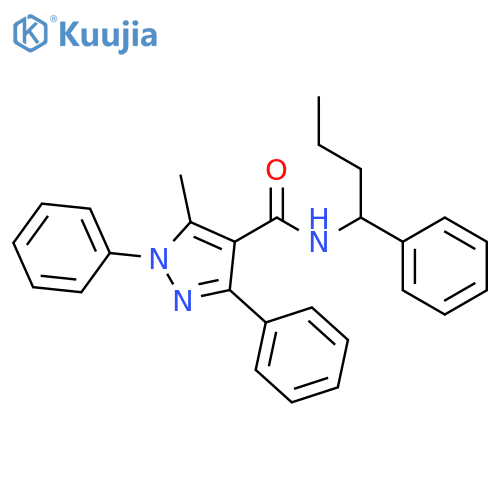1H-PYRAZOLE-4-CARBOXAMIDE, 5-METHYL-1,3-DIPHENYL-N-(1-PHENYLBUTYL)- structure