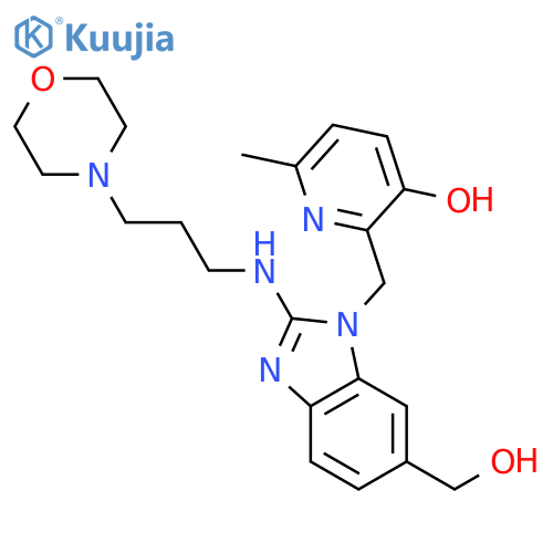 2-[[6-(hydroxymethyl)-2-(3-morpholinopropylamino)benzimidazol-1-y L]methyl]-6-methyl-pyridin-3-ol structure