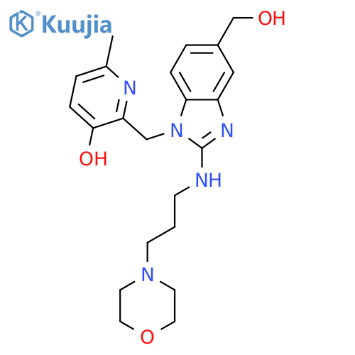 2-[[5-(hydroxymethyl)-2-(3-morpholinopropylamino)benzimidazol-1-y L]methyl]-6-methyl-pyridin-3-ol structure