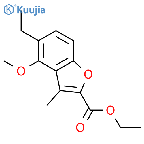 2-Benzofurancarboxylic acid, 5-ethyl-4-methoxy-3-methyl-, ethyl ester structure