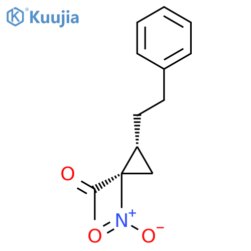 Ethanone, 1-[(1R,2R)-1-nitro-2-(2-phenylethyl)cyclopropyl]-, rel- structure