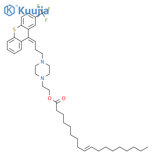 (Z)-2-[4-[3-[2-(trifluoromethyl)-9H-thioxanthen-9-ylidene]propyl]-1-piperazinyl]ethyl oleate structure