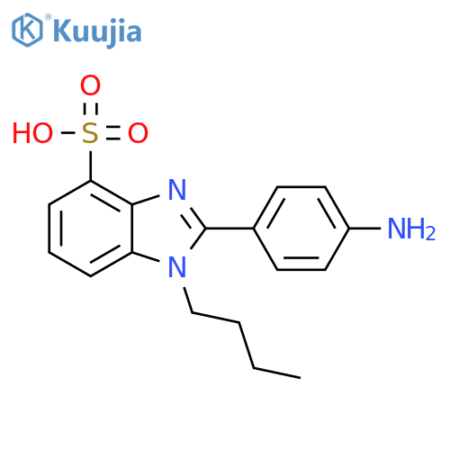 2-(4-aminophenyl)-1-butyl-1H-benzimidazolesulphonic acid structure
