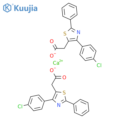 5-Thiazoleacetic acid,4-(4-chlorophenyl)-2-phenyl-, calcium salt (2:1) structure