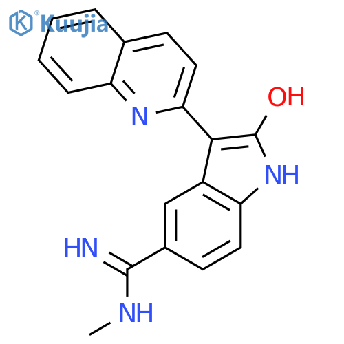 1H-INDOLE-5-CARBOXIMIDAMIDE, 2-HYDROXY-N-METHYL-3-(2-QUINOLINYL)- structure