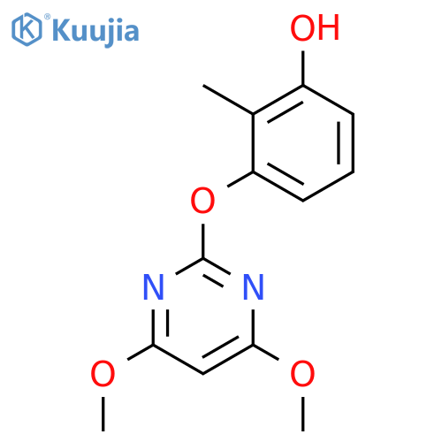 PHENOL, 3-[(4,6-DIMETHOXY-2-PYRIMIDINYL)OXY]-2-METHYL- structure