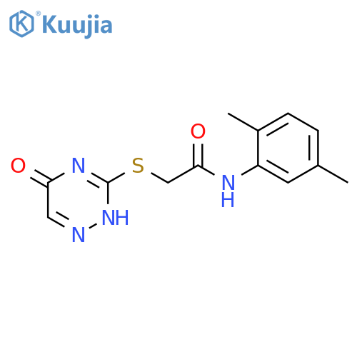 N-(2,5-dimethylphenyl)-2-(5-oxo-4,5-dihydro-1,2,4-triazin-3-yl)sulfanylacetamide structure