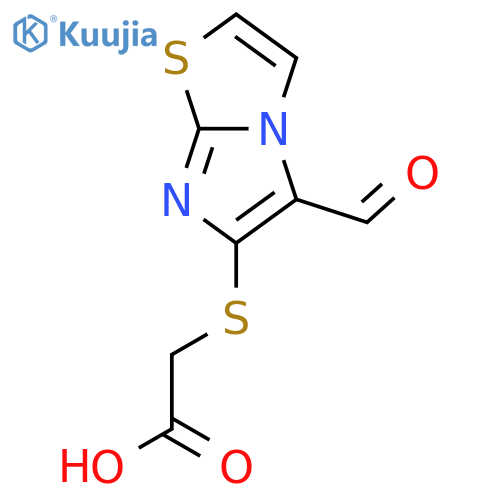 2-({5-Formylimidazo2,1-b1,3thiazol-6-yl}sulfanyl)aceticacid structure