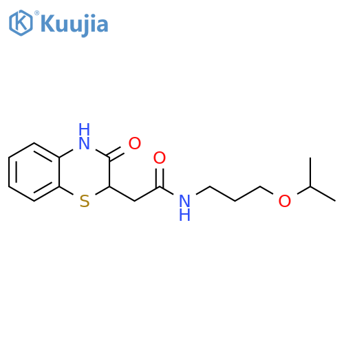 2-(3-oxo-3,4-dihydro-2H-1,4-benzothiazin-2-yl)-N-3-(propan-2-yloxy)propylacetamide structure