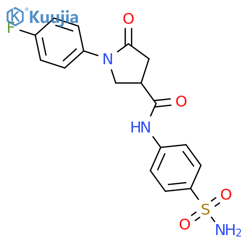 1-(4-fluorophenyl)-5-oxo-N-(4-sulfamoylphenyl)pyrrolidine-3-carboxamide structure