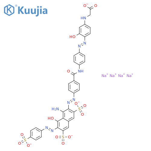 Tetrasodium N-(4-((4-((4-((1-amino-8-hydroxy-3,6-disulphonato-7-((4-sulphonatophenyl)azo)-2-naphthyl)azo)benzoyl)amino)phenyl)azo)-3-hydroxyphenyl)glycinate structure