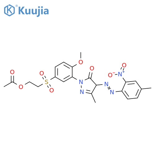 3H-Pyrazol-3-one,2-[5-[[2-(acetyloxy)ethyl]sulfonyl]-2-methoxyphenyl]-2,4-dihydro-5-methyl-4-[2-(4-methyl-2-nitrophenyl)diazenyl]- structure