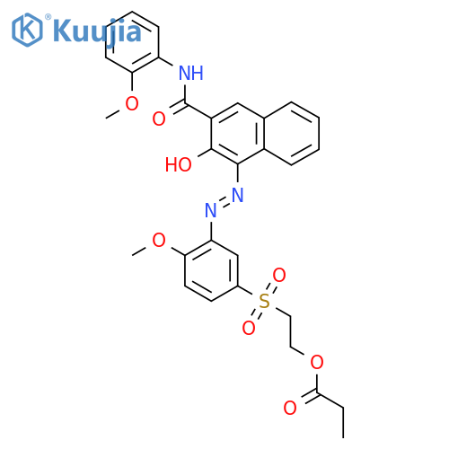 2-[3-[[2-Hydroxy-3-[(2-methoxyphenyl)carbamoyl]naphthalen-1-yl]diazenyl]-4-methoxyphenyl]sulfonylethyl propanoate structure