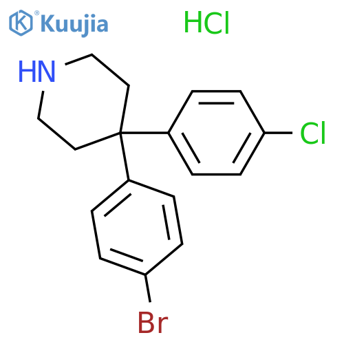 Piperidine, 4-(4-bromophenyl)-4-(4-chlorophenyl)-, hydrochloride structure