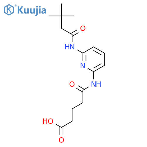Pentanoic acid, 5-[[6-[(3,3-dimethyl-1-oxobutyl)amino]-2-pyridinyl]amino]-5-oxo- structure