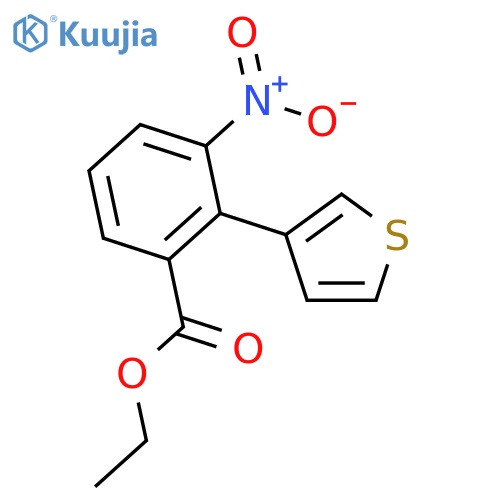 Benzoic acid, 3-nitro-2-(3-thienyl)-, ethyl ester structure