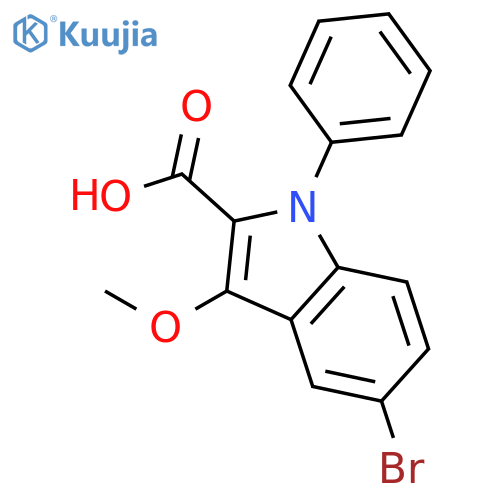 1H-Indole-2-carboxylic acid, 5-bromo-3-methoxy-1-phenyl- structure