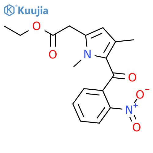 1H-Pyrrole-2-acetic acid, 1,4-dimethyl-5-(2-nitrobenzoyl)-, ethyl ester structure