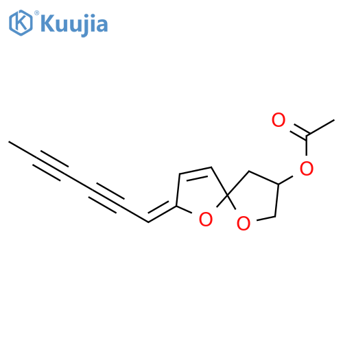 3-acetoxy-7-hexa-2,4-diynylidene-1,6-dioxa-spiro[4.4]non-8-ene structure