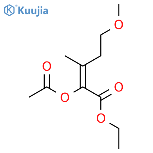 2-Pentenoic acid, 2-(acetyloxy)-5-methoxy-3-methyl-, ethyl ester, (E)- structure