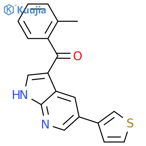 Methanone, (2-methylphenyl)[5-(3-thienyl)-1H-pyrrolo[2,3-b]pyridin-3-yl]- structure