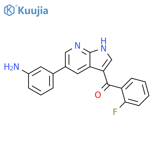 Methanone,[5-(3-aminophenyl)-1H-pyrrolo[2,3-b]pyridin-3-yl](2-fluorophenyl)- structure