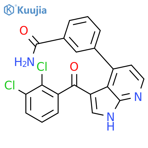Benzamide, 3-[3-(2,3-dichlorobenzoyl)-1H-pyrrolo[2,3-b]pyridin-4-yl]- structure