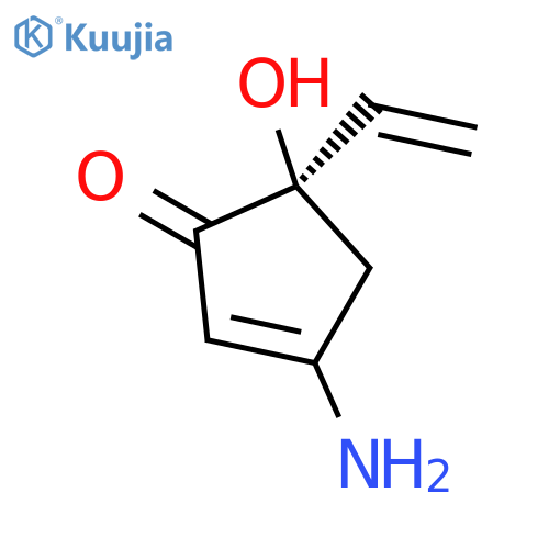 2-Cyclopenten-1-one, 3-amino-5-ethenyl-5-hydroxy-, (5R)- structure