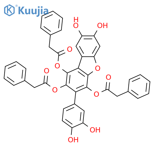1,2,4,7,8-Pentahydroxy-3-(4-hydroxyphenyl)dibenzofuran; 3'-Hydroxy, 1,2,4-tris-O-(phenylacetyl) structure