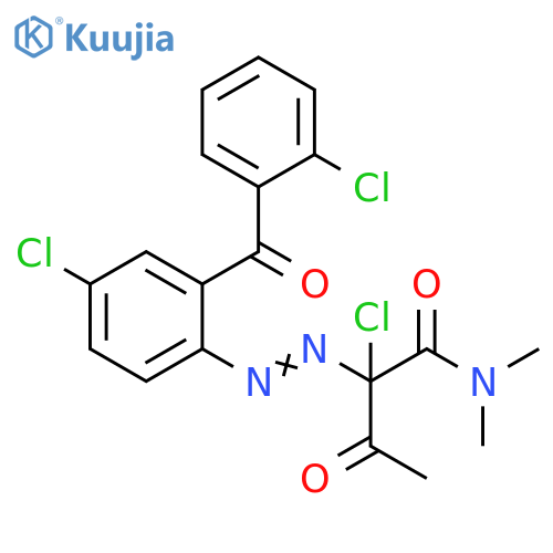 2-Chloro-2-2-4-chloro-2-(2-chlorobenzoyl)phenyldiazenyl-N,N-dimethyl-3-oxo-butanamide structure