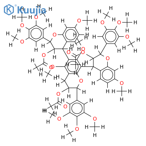 -2,3-trans-3,4-trans:2'',3''-trans-3'',4''-cis-bi--(+)-gallocatechin tridecamethyl ether triacetate structure