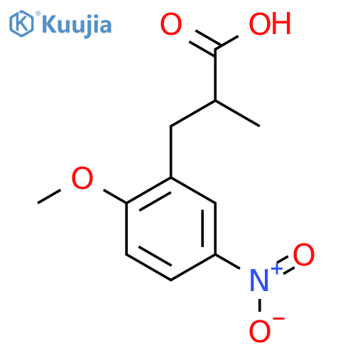 3-(2-methoxy-5-nitrophenyl)-2-methylpropanoic acid structure