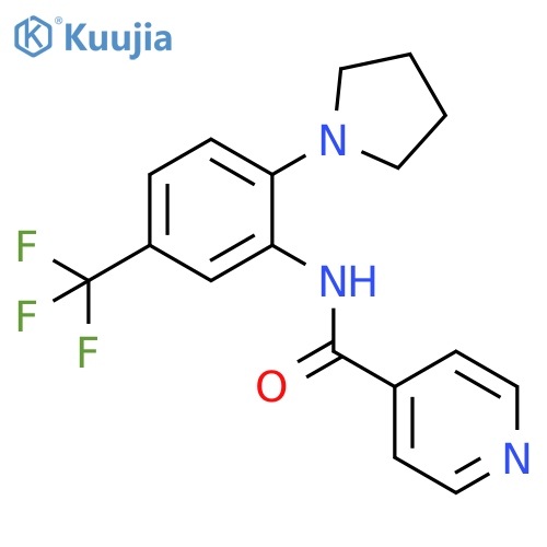 4-Pyridinecarboxamide, N-[2-(1-pyrrolidinyl)-5-(trifluoromethyl)phenyl]- structure