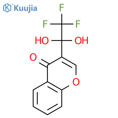 3-(2,2,2-Trifluoro-1,1-dihydroxyethyl)-4H-chromen-4-one structure