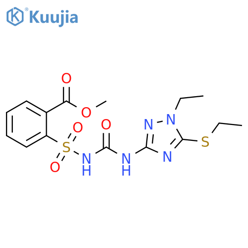 Benzoic acid,2-[[[[[1-ethyl-5-(ethylthio)-1H-1,2,4-triazol-3-yl]amino]carbonyl]amino]sulfonyl]-, methyl ester structure