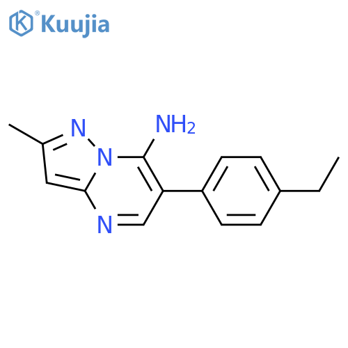 PYRAZOLO[1,5-A]PYRIMIDIN-7-AMINE, 6-(4-ETHYLPHENYL)-2-METHYL- structure
