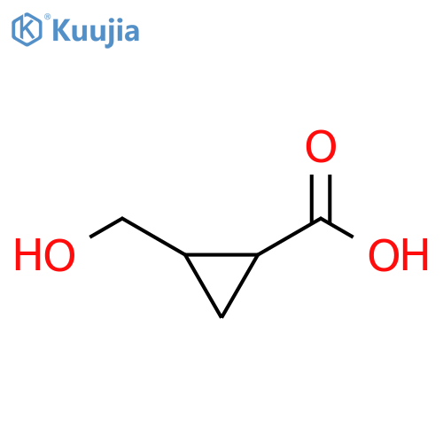 2-(hydroxymethyl)cyclopropane-1-carboxylic acid structure
