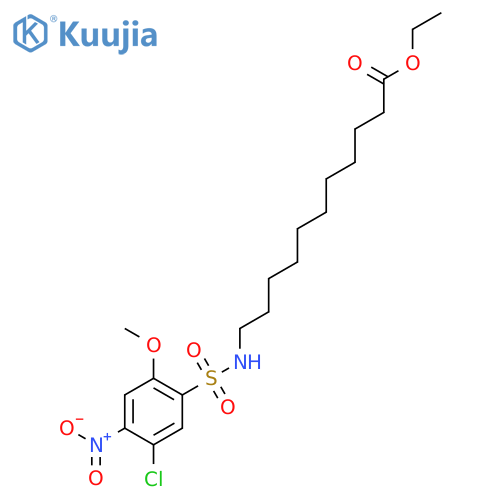 ethyl 11-{[(5-chloro-2-methoxy-4-nitrophenyl)sulfonyl]amino}undecanoate structure