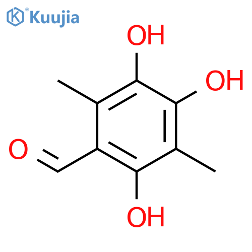 Benzaldehyde, 2,4,5-trihydroxy-3,6-dimethyl- structure