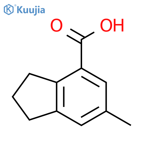 6-methyl-2,3-dihydro-1H-indene-4-carboxylic acid structure