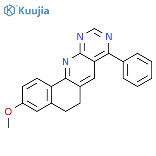 BENZO[H]PYRIMIDO[4,5-B]QUINOLINE, 5,6-DIHYDRO-3-METHOXY-8-PHENYL- structure