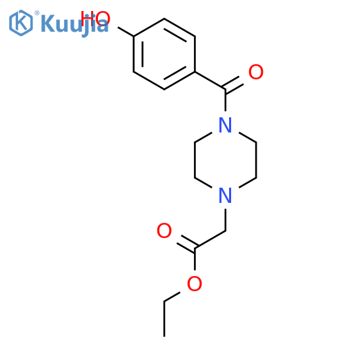 1-Piperazineacetic acid, 4-(4-hydroxybenzoyl)-, ethyl ester structure