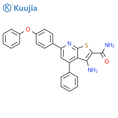 Thieno[2,3-b]pyridine-2-carboxamide,3-amino-6-(4-phenoxyphenyl)-4-phenyl- structure
