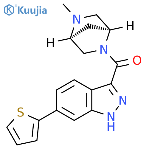 2,5-Diazabicyclo[2.2.1]heptane,2-methyl-5-[[6-(2-thienyl)-1H-indazol-3-yl]carbonyl]-, (1S,4S)- structure