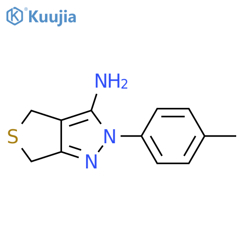 2-(4-methylphenyl)-2H,4H,6H-thieno3,4-cpyrazol-3-amine structure