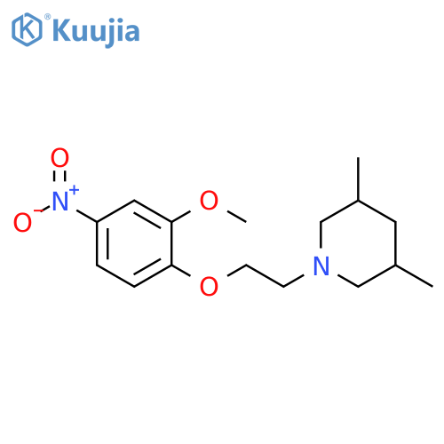 Piperidine, 1-[2-(2-methoxy-4-nitrophenoxy)ethyl]-3,5-dimethyl- structure