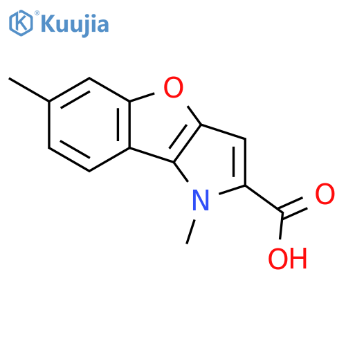 1H-Benzofuro[3,2-b]pyrrole-2-carboxylic acid, 1,6-dimethyl- structure