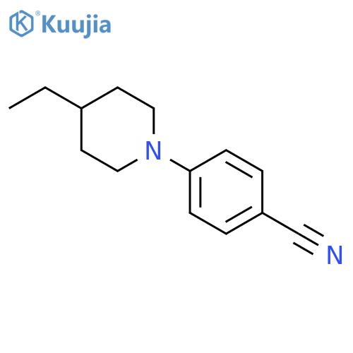 Benzonitrile, 4-(4-ethyl-1-piperidinyl)- structure